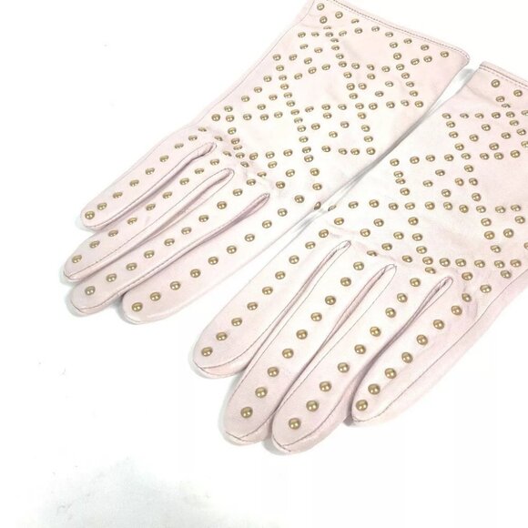 Dior Studs Cannage Glove gloves Leather pink - Picture 1 of 8